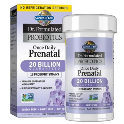 Garden of Life Prenatal Probiotic for Women - Dr. Formulated Once Daily Prenatal for Immune and Digestive Support, Shelf Stable, 30 Capsule