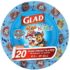 Glad for Kids Paw Patrol Paper Plates, 20 Count, 8.5 Inches | Disposable Paw Patrol Plates for Kids | Heavy Duty Disposable Soak Proof Microwavable Paper Plates for All Occasions