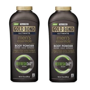 Gold Bond Ultimate Men's Essentials Body Powder, 10 oz, Pack of 2 - Image 1