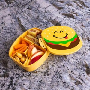 Good Banana Burger Kids Children’s Lunch Box - Leak-Proof, 4-Compartment Bento-Style Kids Lunch Box - Ideal Portion Sizes for Ages 3 to 7 - BPA-Free, Food-Safe Materials (Burger) - Image 1