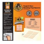 Gorilla Tough & Clear Double Sided Mounting Tape Squares, 24 1 Pre-Cut Squares, Clear, (Pack of 1) - Image 4