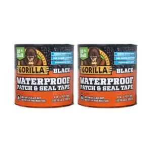 Gorilla Waterproof Patch & Seal Tape 4" x 10' Black, (Pack of 2) - Image 1