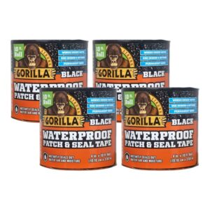 Gorilla Waterproof Patch & Seal Tape 4" x 10' Black, (Pack of 4) - Image 1