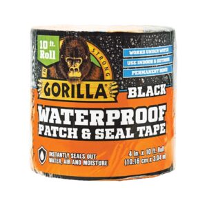 Gorilla Waterproof Patch & Seal Tape 4" x 10' Black, (Pack of 4) - Image 2