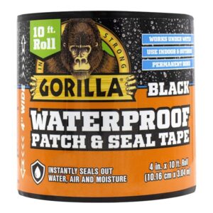 Gorilla Waterproof Patch & Seal Tape 4" x 10' Black, (Pack of 1) - Image 1