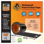 Gorilla Waterproof Patch & Seal Tape 4" x 10' Black, (Pack of 1) - Image 3