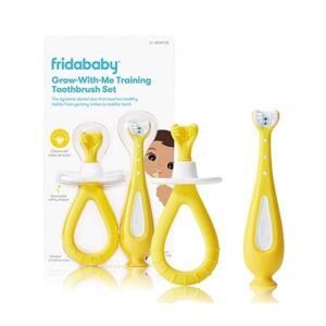 Grow-with-Me Training Toothbrush Set | Infant to Toddler Toothbrush Oral Care for Sensitive Gums by Frida Baby - Image 1