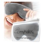 MyHalos moist heated eye mask microwave warm compress for dry eyes and headache relief