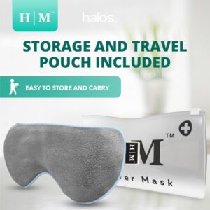H M Hangover Mask Moist Heated Eye Mask for Dry Eyes - Warm Compress for Blepharitis, Pink Eye, Stye, Headache Relief - Microwave Activated Heat Press - Reusable Plush Warming Pad, Adjustable Strap - Image 3