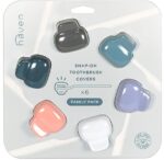 Haven Toothbrush Cover Family Pack - Fits Electronic and Manual Toothbrushes - Travel Toothbrush Case Holders - Set of 6 Tooth Brush Protectors (White, Blue, Purple, Coral, Teal, Charcoal Gray)