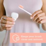 Haven Toothbrush Cover Family Pack - Fits Electronic and Manual Toothbrushes - Travel Toothbrush Case Holders - Set of 6 Tooth Brush Protectors (White, Blue, Purple, Coral, Teal, Charcoal Gray) - Image 5