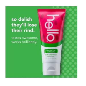Hello Oral Care Kids Fluoride Free Toothpaste, Natural Watermelon, 4.2 Ounce - Image 2