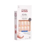 KISS Salon Acrylic Wider Fit Natural Fake Nails, ‘Rare’, 28 Acrylic-Infused, Bubble-Free, Flexible, Durable, False Glue-On Nails - Image 2