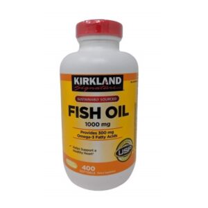 Kirkland Signature Natural Fish Oil Concentrate with Omega-3 Fatty Acids, 400 Softgels, 1000mg - Image 1