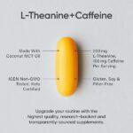 L-Theanine & Caffeine with Coconut MCT Oil ~ Nootropic Supplement for Focused Energy ~ Keto Certified & Non-GMO Verified (60 Softgels) : L-theanine - Image 5