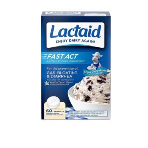 Lactaid Fast Act Lactase Enzyme Supplement, Chewable Tablet, Vanilla Twist, 60 Count - Image 1