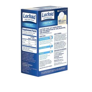 Lactaid Fast Act Lactase Enzyme Supplement, Chewable Tablet, Vanilla Twist, 60 Count - Image 10