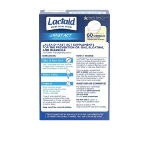 Lactaid Fast Act Lactase Enzyme Supplement, Chewable Tablet, Vanilla Twist, 60 Count - Image 6