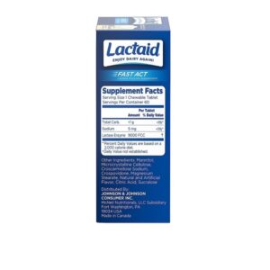 Lactaid Fast Act Lactase Enzyme Supplement, Chewable Tablet, Vanilla Twist, 60 Count - Image 9