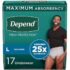 Large, 17: Depend Fit-Flex Incontinence Underwear For Men, Maximum Absorbency, L, Gray, 17 Count (Packaging May Vary)