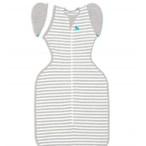 Love To Dream Swaddle UP- 50/50- Gray Stripe- Medium 13.2- 18.7 lbs - Image 1