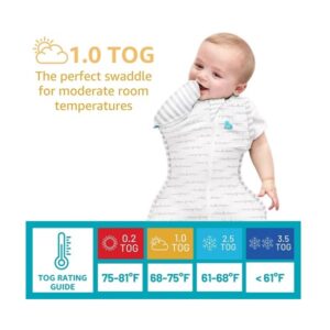 Love To Dream Swaddle UP- 50/50- Gray Stripe- Medium 13.2- 18.7 lbs - Image 3