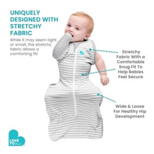 Love To Dream Swaddle UP- 50/50- Gray Stripe- Medium 13.2- 18.7 lbs - Image 4