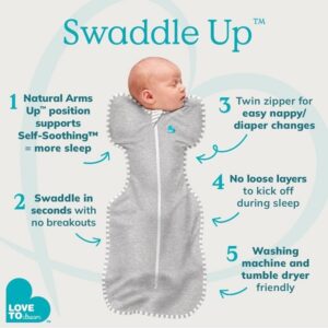 Love To Dream Swaddle UP Original 1.0 TOG, Gray, Medium, 13-18.5 lbs - Image 3