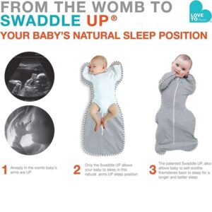 Love To Dream Swaddle UP Original 1.0 TOG, Gray, Medium, 13-18.5 lbs - Image 5