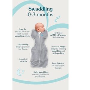 Love To Dream Swaddle UP Original 1.0 TOG, Gray, Small, 7-13 lbs - Image 3