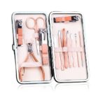 Manicure Set, Pedicure Kit Nail Scissors Stainless Steel Professional Toenails Cuticle Cutter Clipper Fingernails Grooming Kit with Pink Leather Travel Case (12pcs Pink) - Image 3