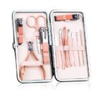 Manicure Set, Pedicure Kit Nail Scissors Stainless Steel Professional Toenails Cuticle Cutter Clipper Fingernails Grooming Kit with Pink Leather Travel Case (12pcs Pink) - Image 6