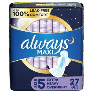 Maxi Size 5 Overnight Pads with Wings(27 PADS) - Image 1