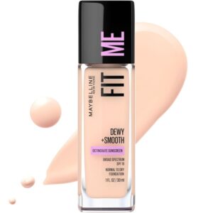 Maybelline Fit Me Dewy + Smooth Natural Liquid Full Coverage Foundation Makeup For Dry Skin, Fair Ivory, 1 Fl Oz., Pack Of 1 - Image 1