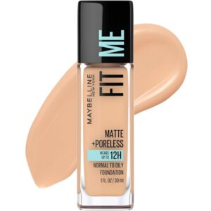 Maybelline New York Fit Me Matte Plus Poreless Oil Full Coverage Foundation For Oily Skin - True Beige, 1 Fluid Ounce, Pack Of 1 - Image 1