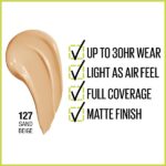 Maybelline New York Super Stay Full Coverage Luminous, Natural Liquid Foundation For All Skin Types (Sand Beige, 1 Fluid Ounce) Luminous & Natural Finish, Pack Of 1 - Image 2