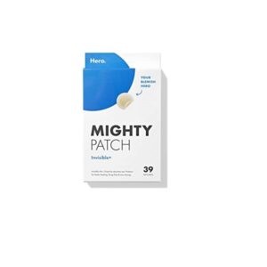 Mighty Patch Invisible+Selling and Award-Winning Invisible Hydrocolloid Acne Pimple Patch Ultra Thin Spot Treatment (39 count) for Face and Day, Vegan, Cruelty- - Image 1