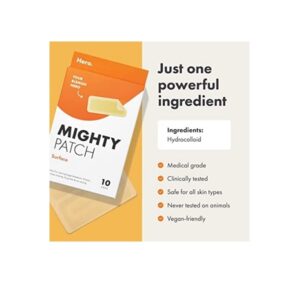 Mighty Patch Surface - Hydrocolloid Large Acne Pimple Patches Spot Treatment (Pack of 10) for Body and Larger Breakouts on Cheek, Forehead, Chin, Vegan, Cruelty-Free - Image 3