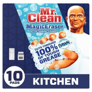 Mr. Clean Magic Eraser Kitchen and Oven Cleaner with Dawn, Cleaning Pads with Durafoam, 10 Count - Image 1