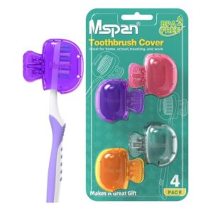 Mspan Electric Toothbrush Head Cover: Sonic Toothbrush Cap Travel Protector Plastic Brush Pod Protection Clip Case Value Pack, Purple, Pack of 1 - Image 1