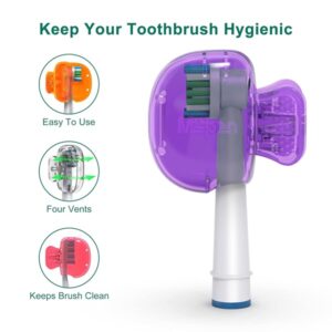 Mspan Electric Toothbrush Head Cover: Sonic Toothbrush Cap Travel Protector Plastic Brush Pod Protection Clip Case Value Pack, Purple, Pack of 1 - Image 3