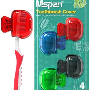 Mspan Toothbrush Head Cover Cap: Toothbrush Protector Brush Pod Case Protective Plastic Clip Bathroom Cool Stuff for Household Travel - Image 1