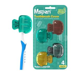 Mspan Toothbrush Protector Travel Cover: Brush Head Cap Cute Clip Case Bulk Guard - Oral Care Accessories Pod for Kids adults - Image 1