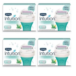 New Schick Intuition Sensitive Care Moisturizing Razor Blade Refills for Women with Natural Aloe 12 Count - Image 1