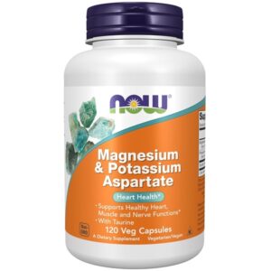 Now Foods Magnesium and Potassium Aspartate with Taurine, 120 Capsules - Image 1