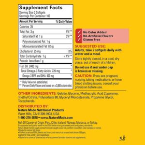 Nature Made Burp-Less Fish Oil 1200 mg Softgels, 200 Count for Heart Health (Packaging May Vary) - Image 5