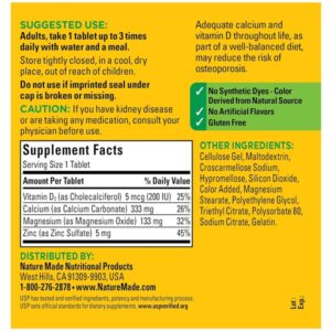 Nature Made Calcium Magnesium Zinc Tablets with Vitamin D, 300 Count - Image 5