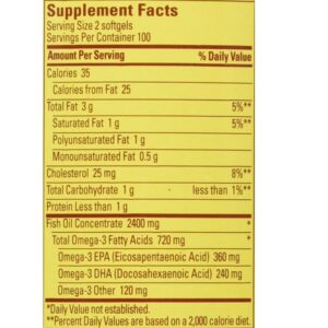 Nature Made Fish Oil 1200mg 360 Mg Omega-3 Twin Pack Combo Dietary Supplement 200 Liquid Softgel Each (400 Softgel Total) - Image 3