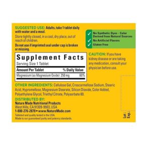 Nature Made MAGNESIUM 250 mg 100 Tablets - Image 3