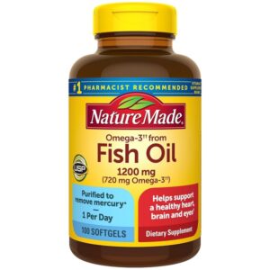 Nature Made One per Day Fish Oil 1200 mg Softgels 100 Count w. Omega-3 720 mg - Image 1